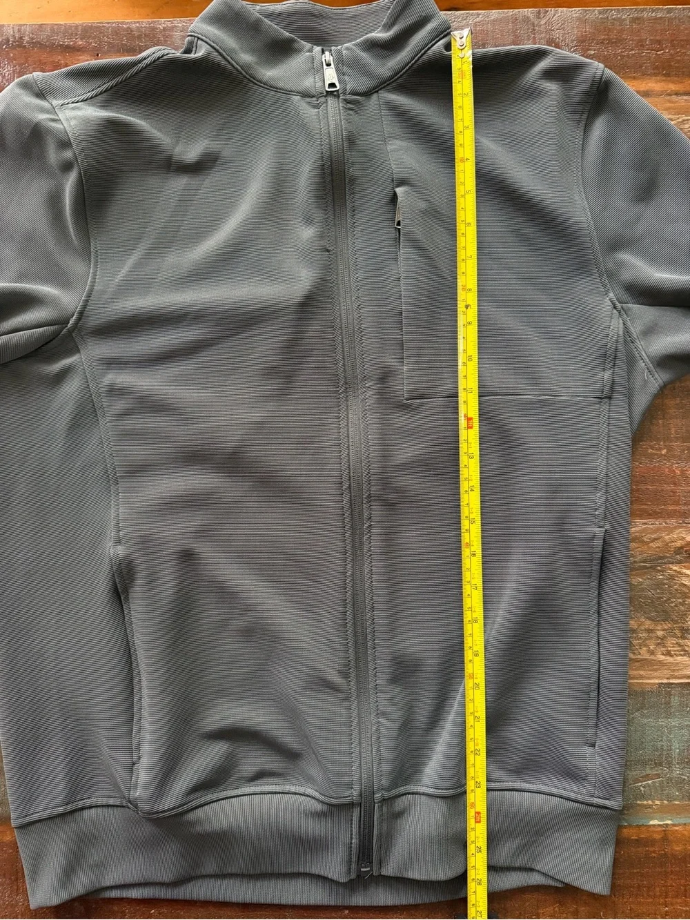 Jockey Men’s M Gray Textured Full Zip Athletic Casual Jacket | SKU 0300